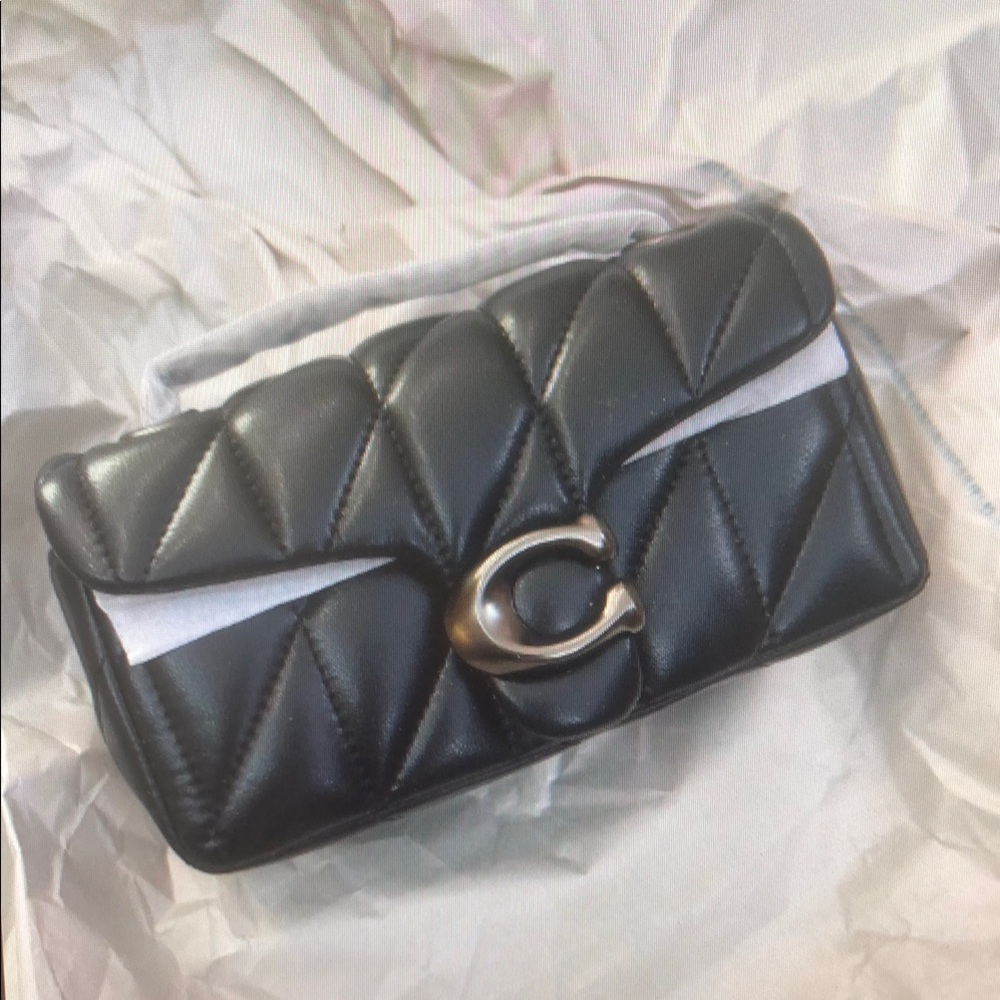 Coach tabby shoulder bag 20 with quilting black